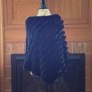 BCBG MAXAZRIA Fur Poncho NWT